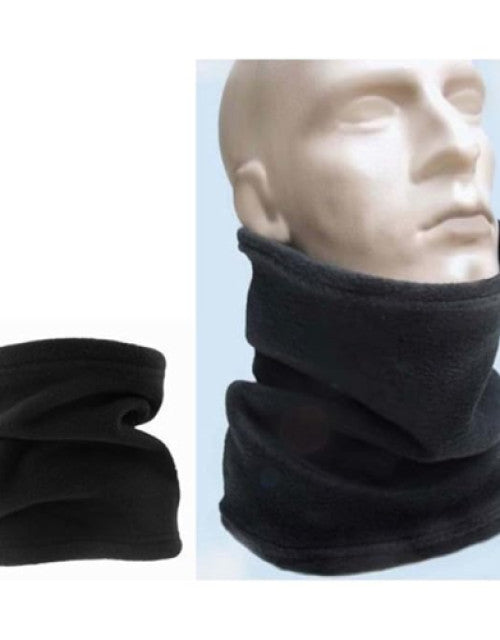 Trendy Polar Fleece Neck Warmer Comfy Snood Scarf Ski Motorbike Mask Black