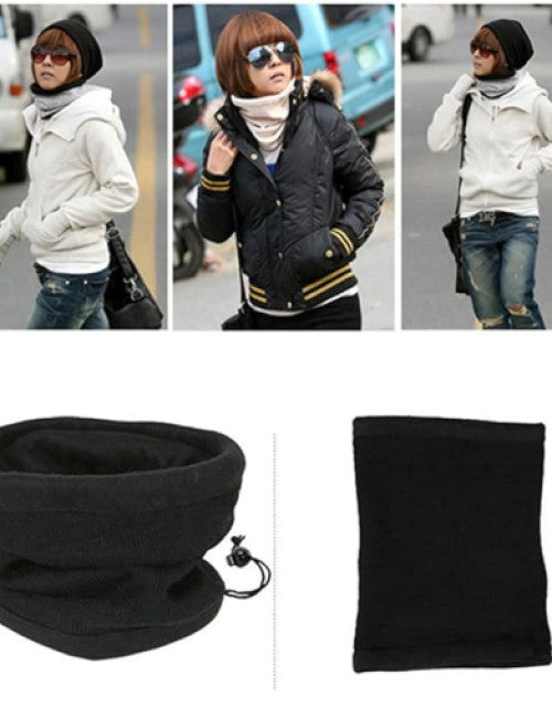 Trendy Polar Fleece Neck Warmer Comfy Snood Scarf Ski Motorbike Mask Black