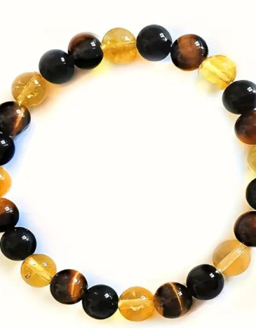 Wealth Bead Bracelet, Obsidian Tiger Eye Stone Bracelet Jewelry