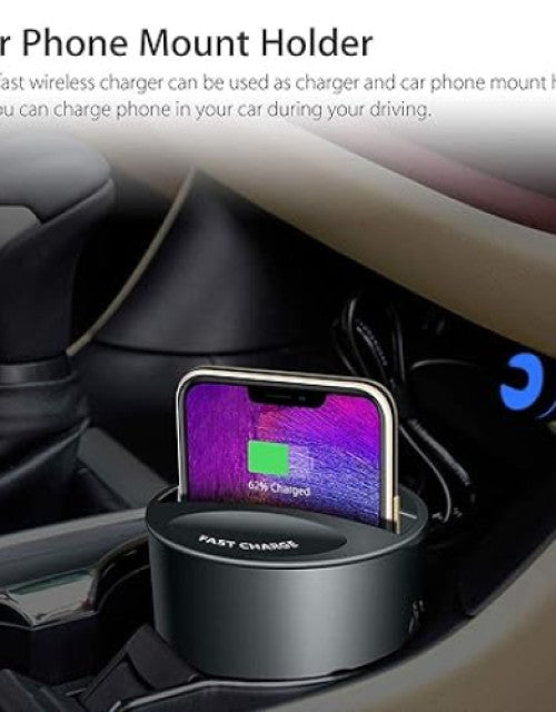 Wireless Cup Holder Car Phone Charger,