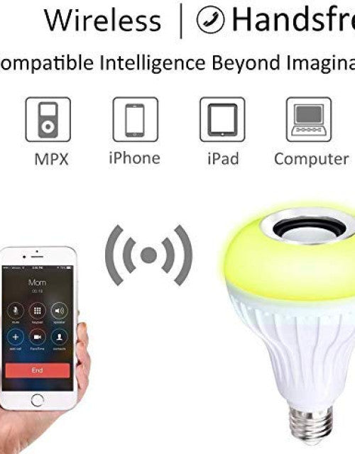 Wireless Light Bulb Speaker, Bluetooth Light Bulbs with Speaker, RGB Smart Music Bulb with Remote Control, B22 Color Changing Light Bulb Lamp