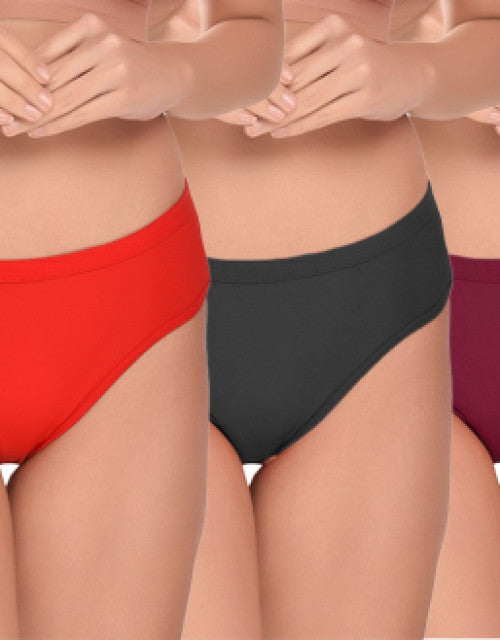 Women Bikini Cotton Multicolor Panty (Pack of 3)