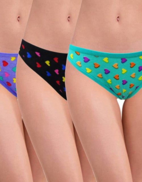 Women Cotton Silk Hipster Multicolor Panties Combo -100% Cotton ( Pack of 3 )