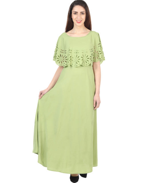 Women Solid Light Green Maxi Dress