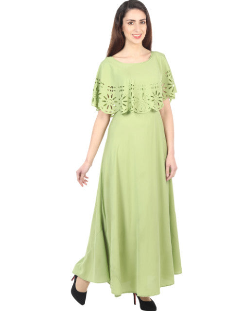 Women Solid Light Green Maxi Dress