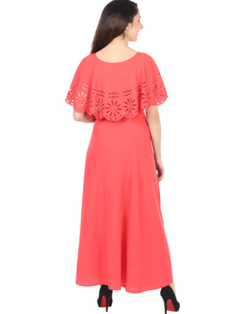 Women Solid Red Maxi Dress