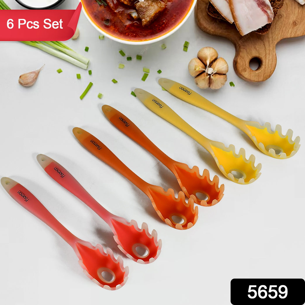 Multipurpose Silicone Spoon Silicone Basting Spoon Non-stick Kitchen Utensils Household Gadgets Heat-resistant Non Stick Spoons Kitchen Cookware Items For Cooking And Baking (6 Pcs Set)