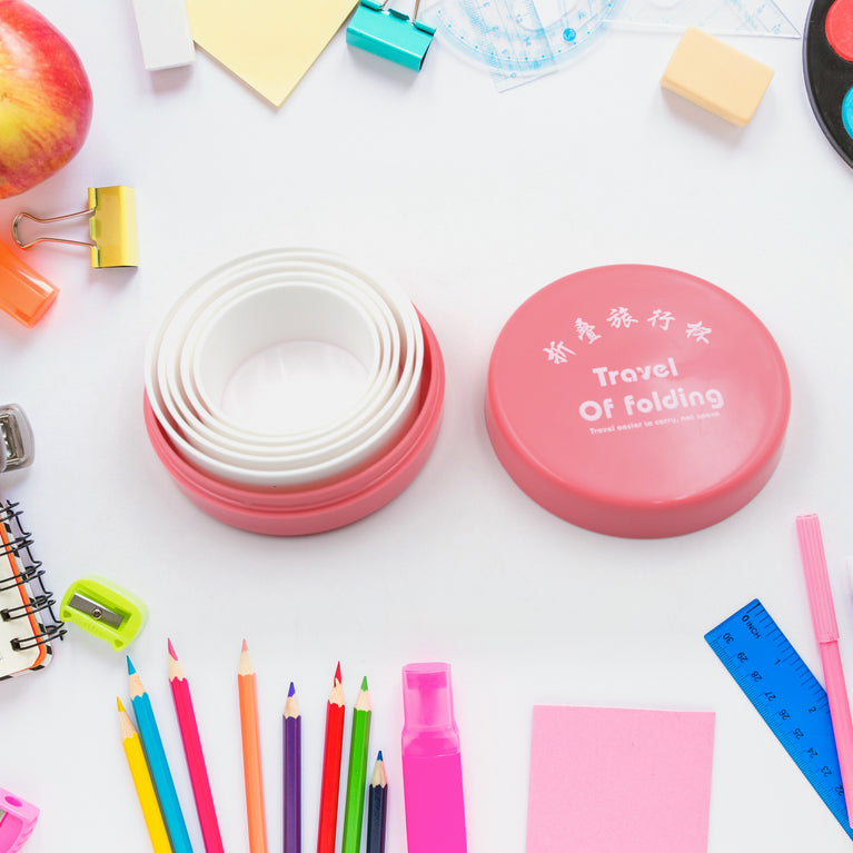 Portable Travelling Cuptumbler With Lid Folding  Pocket Glass For Travelling Water Cup For Kids Walker Folding Camping Cup With Lids Expandable Drinking Cup Folding Cup For Kids Travel - (Pack Of 1)